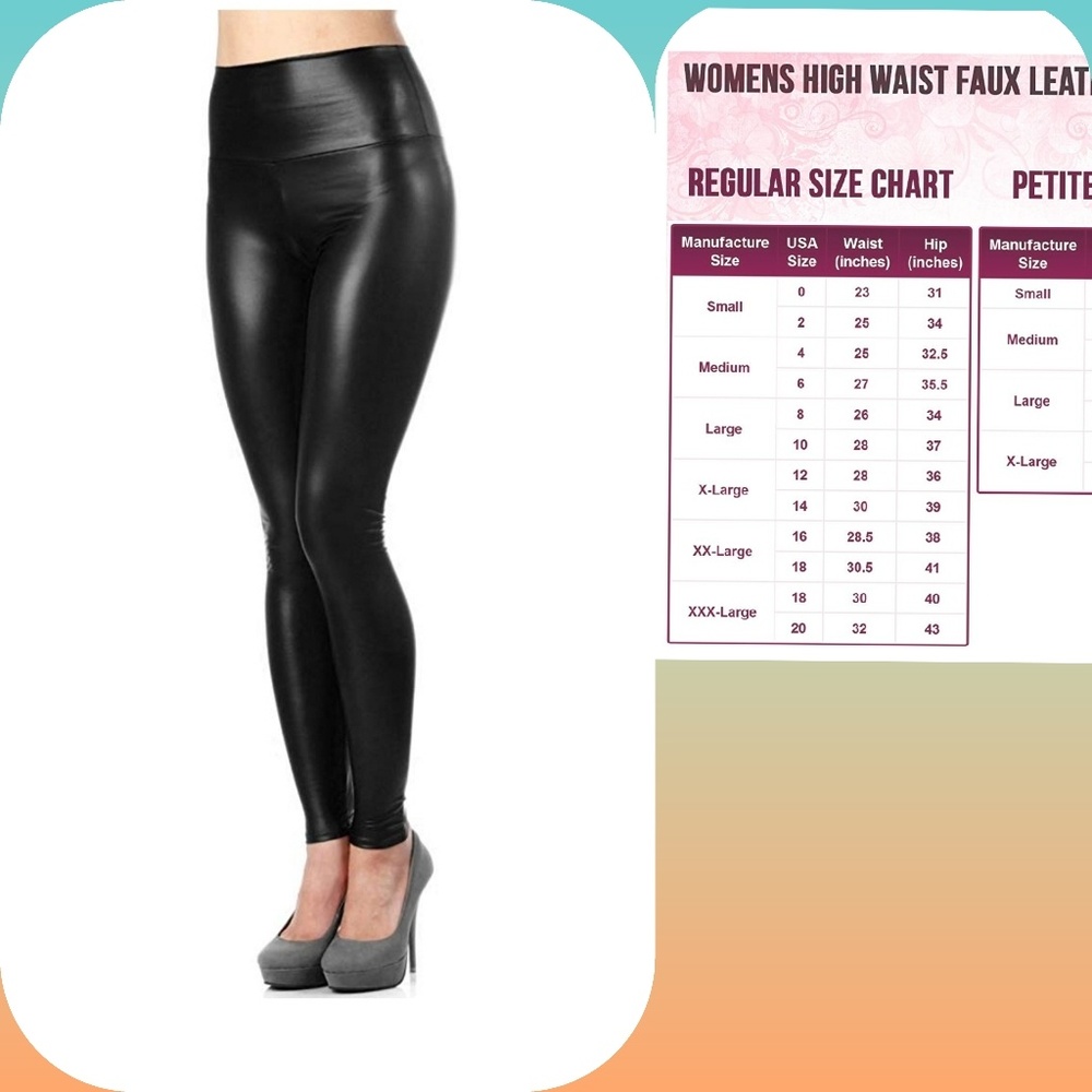 Women's  High  waist Faux  leather  leggings